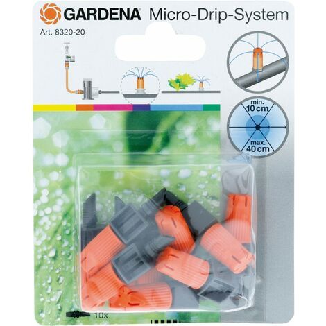 Lotto 10 Irrigatori Per Piccola Superficie Micro-Drip-System Nero / Arancione 35 X 20 X 19 Centimetri 08.320-20 (1/5)