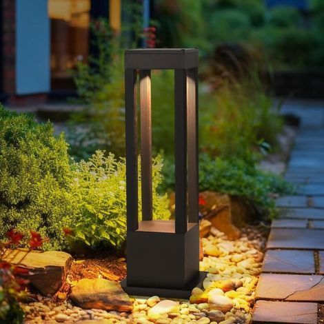 Solarbetriebene Gartenlaterne – ideal für Veranden, Gärten, Höfe, Terrassen, Garagen usw. – 10,8 × 10,8 × 60 cm, 1 Stück, schwarz (1/5)