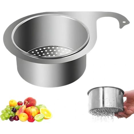 Passoire d'évier en acier inoxydable en forme de cygne, filtre d'évier, panier à déchets de cuisine (1 pièce) (1/4)