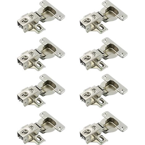 95 Degré Plein Recouvrement Mini Charnières 40mm pour Cadre avec Amortisseur pour Portes Lourds et Épaisses Charnière Courte pour Porte de Placard Meubles Cuisine Lot de 8 (1/5)