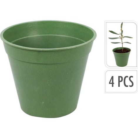 PROGARDEN macetas cultivo fibra bambu 9,5x8 cm , Maceta de cultivo de fibra de bambú Ø9,5cm (4 piezas)Marca ProgardenMaceta de cultivo 9,6x8 cm en fibras de bambúConjun