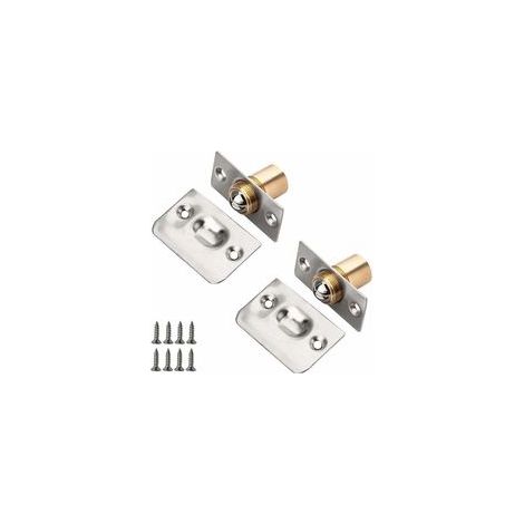 Loqueteau à Bille,2 PiècesAcier Inoxydable Fermoir Loquet Bille pour Porte Loquet Bille Réglable Roller Ball Meubles Loquet de Porte avec Vis pour la Maison - Universels et Durables (1/5)