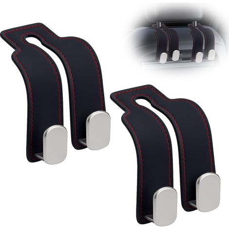 2pcs Car Head Support Hooks Double Hook Back Seat Organizer Accessories for Handbags and Bags (1/5)