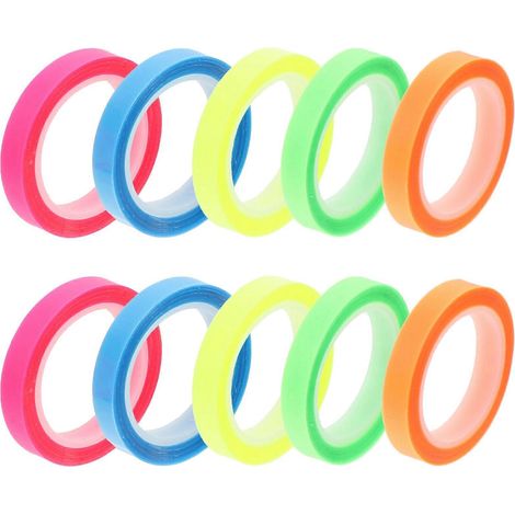 10 rouleaux de ruban adhésif transparent pour surligner, marque-pages portables pour surligner-500.00X0.60X0.01CM