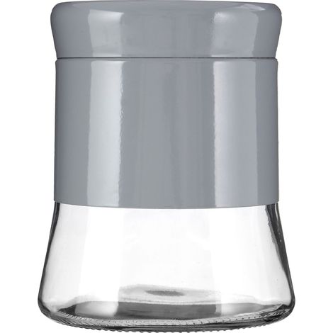 Premier Housewares Grey Steel Wrap Glass Storage Jar - 800ml (1/5)