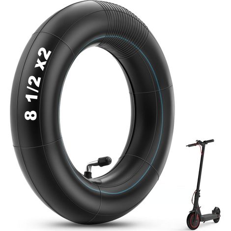 Chambre à air pour scooter électrique 8 1/2 x 2 - Renforcée - Paroi épaisse (2 mm) - Haute élasticité et durabilité - 50/75-6.1 - Chambre à air E Scooter - 8,5" - Avec valve argentée à 90° (1/5)