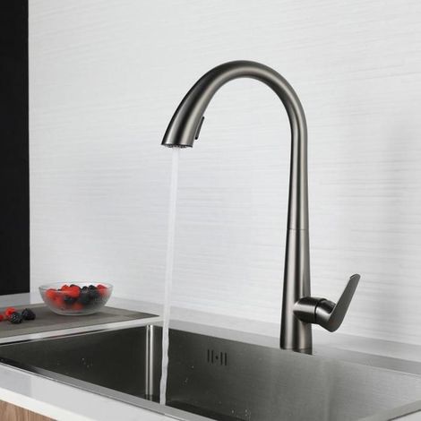 1 Robinet Mitigeur de Cuisine Extractible, Douchette 2 Modes, Rotation 360 Degrés, Tuyau G3/8, Cuivre (1/5)