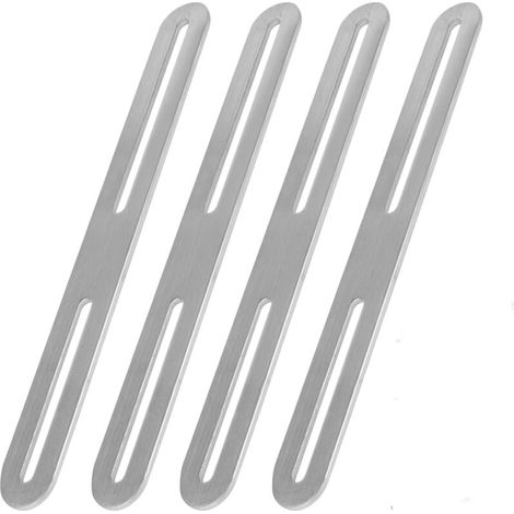 4PCS Pattes D'assemblage en Acier Inoxydable Fixation Droits Plats Plaques Equerre Assemblage Plate 215 x 24mm Plaque de Renfort Métallique pour Réparation Connexion Fixations Meubles (1/4)