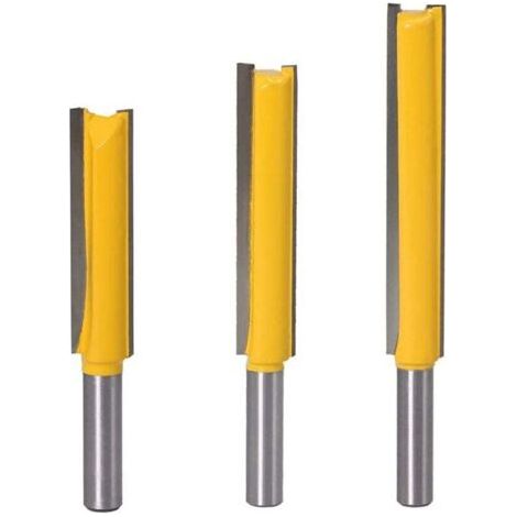 Fraise Defonceuse 8mm, 3 Pièces fraises à Rainurer Droites Mèches Carbide Router Bits à Bois, Mèches de Routeur Droites Outils de Travail du Bois