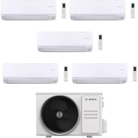 Bosch Climatizzatore Penta Split Climate 6000i 9+9+9+12+12 con 5000M 125/5 E Inverter R 32 Wi-Fi Optional Classe A++