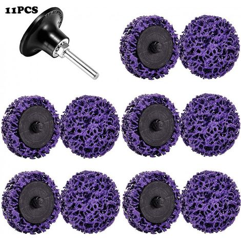 Lot de 11 disques de 5,1 cm à changement rapide pour perceuse, peinture, nettoie les soudures, roulette de dérouillage