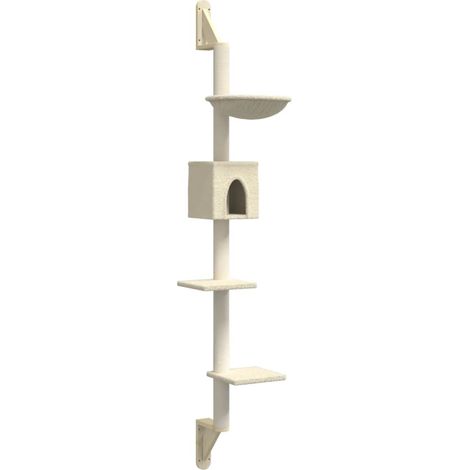 Árbol rascador para gatos de pared crema 187 cm vidaXL