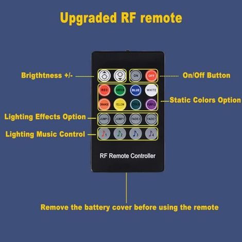 Lumières intérieures de voiture, bande lumineuse LED multicolore 12 V pour éclairage de tableau de bord, kit étanche avec fonction (1/4)