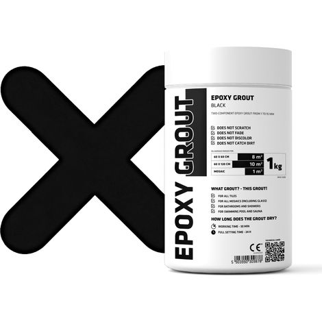 Stucco Epossidico Bicomponente per riempimento fughe - Nero - 1Kg (1/5)