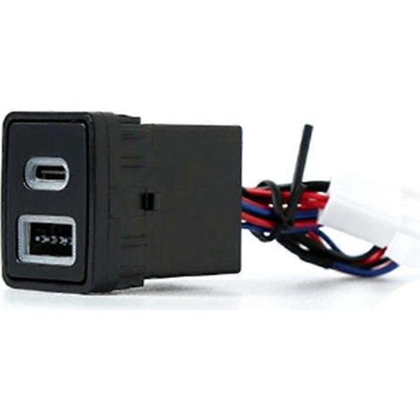 Chargeur de voiture QC3.0 à double port USB et Type C pour Nissan Patrol Y60 Y61, avec adaptateur allume-cigare et lumière LED. (1/5)