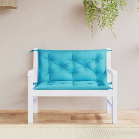Lot de 2 Coussins pour banc de jardin turquoise 100x50x7 cm tissu -FV56363 (1/5)