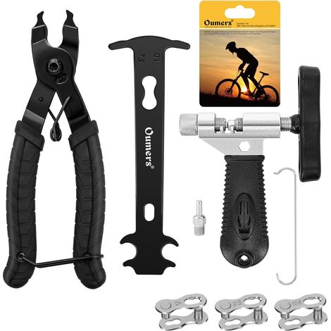 Bicycle Link Pliers + Chain Breaker Tool + Chain Checker, Chain Wear Indicator Tool, Opener, Closer, Remover, Pliers, Chain Breaker Tool, Bicycle Tool Set (1/5)
