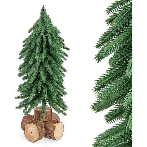 COSTWAY Sapin de Noël de Table de 40 cm, Arbre de Noël Artificiel, 200 Branches et Base en Bois Massif, Mini Arbre de Décoration de Noël pour Maison, Bureau, Magasin, sans Installation (1/5)