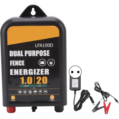Chargeur clôture électrique – faible impédance AC/DC – 8500V 1.8J – 12.4 miles – testeur – EU – gestion animaux