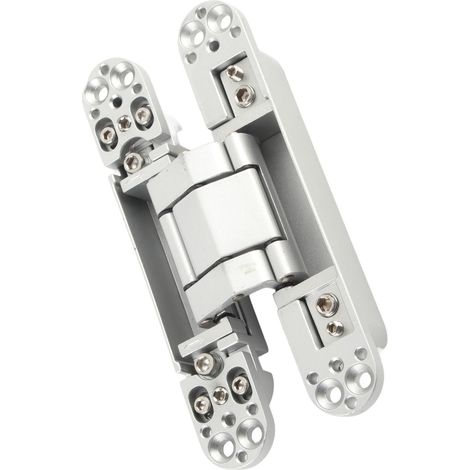 Charnières de porte réglables à angle d'ouverture de 180 degrés, charnière pliante 3D avec vis à six pans creux pour porte en bois, 40 kg, argent (1/5)