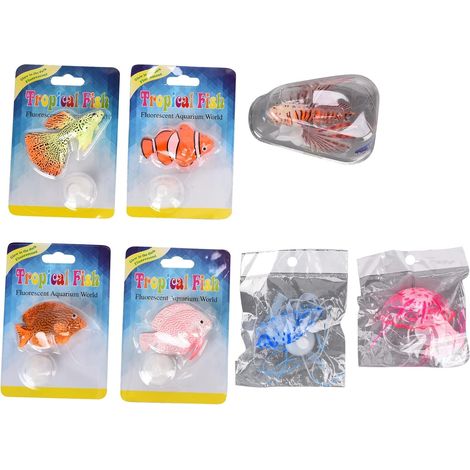 Ensemble De Poissons Artificiels Brillants De 7 Pièces, Ornements De Poissons en Silicone De Simulation pour Aquariums, Décorations D'aquarium Inspirantes (1/5)