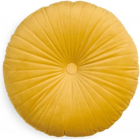 Coussin décoratif Naina jaune moutarde - Ø 40 cm (1/5)