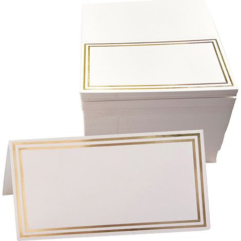 Lot de 200-places, Carton plié, Bordure dorée, 10x9 cm, pour Mariage Baptême (1/5)