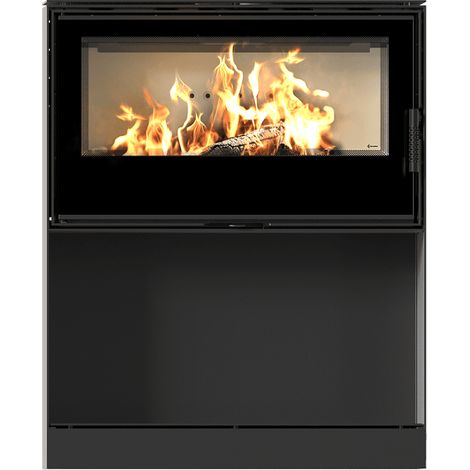 Kaminofen aus Stahl KRATKI KARI 95 Ø 180 14 kW Platz für Holz mit Türfeder (1/5)