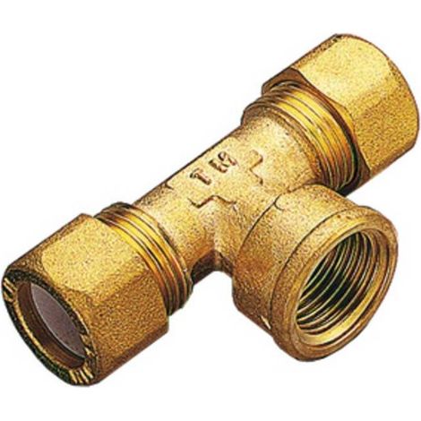 10 x TEE OTTONE DUE BICONI - FEMMINA GAS 14X1/2
