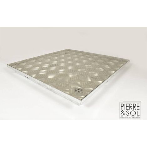 Cadre en acier galvanisé et couvercle en aluminium étanche - Alutrap RV - Rosco - 100 x 100 cm (1/5)