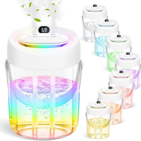 2-Liter-Luftbefeuchter für Schlafzimmer, Aromadiffusoren für Zuhause und Büro, Pflanzenluftbefeuchter, Raumduftdiffusoren, Nachtlichter und kleine Diffusoren (1/5)