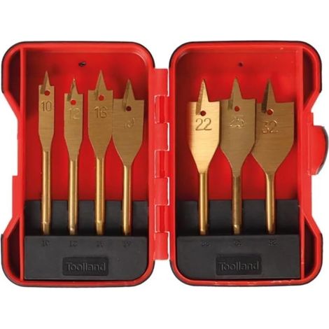 Forets de fraisage Toolland pour bois, revêtement titane, jeu de 7 pièces, diamètres 10-12-16-19-22-25-32 mm (1/5)