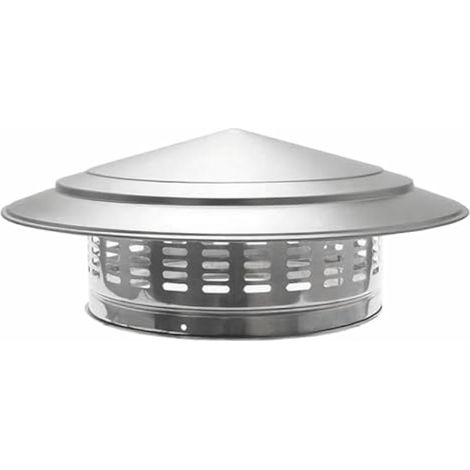 Couvercle de cheminée, couvercle de tuyau de fumée, grille de protection en acier inoxydable, couvercle de ventilation pour protéger contre la pluie, la poussière, la saleté et la neige (250 mm / 9,84 (1/5)