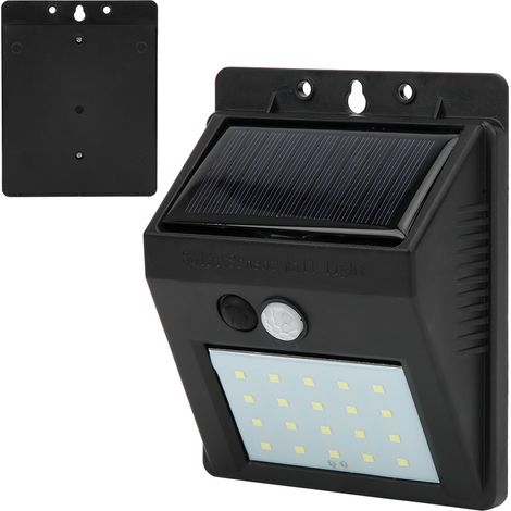 Applique murale solaire à détecteur de mouvement 20 LED pour l'éclairage extérieur (cour, couloir, allée, porche, jardin, sécurité) (1/5)