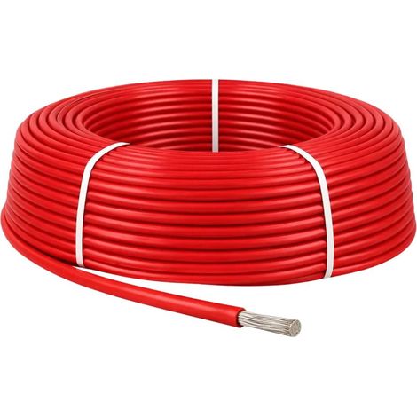 Cavo solare unipolare rosso flessibile 6 mm² per fotovoltaici lunghezza metri 100 - confezione 1 (1/5)