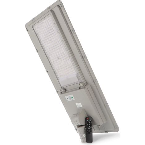 IluminaShop - Farola Solar de LED para Alumbrado Publico 300W IP65 Chip Sanan con Sensor Crepuscular / Movimiento con Control Remoto Blanco Neutro 4000K