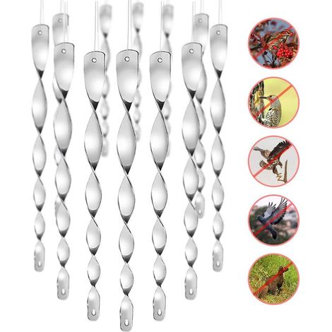 30 pièces Répulsif pour oiseaux, répulsif pour oiseaux répulsif pour oiseaux répulsif pour oiseaux en spirale éclairage en spirale réfléchissant à 360 degrés pour balcon arbre fruitier potager jardin (1/5)
