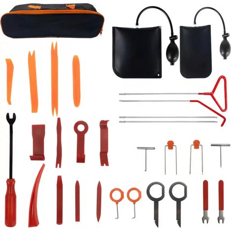 31 pièces Kit d'outils, démontage garniture automobile, acier au manganèse, poignée antidérapante, pour portière et vitre(Troisième trimestre : Nouveaux produits en septembre) (1/5)