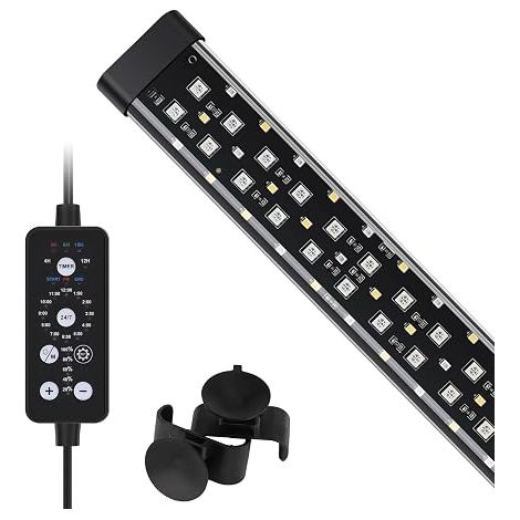 Submersible LED Aquarium Light, 14W, Full Spectrum Lamp with 9 Colours and 10 Adjustable Brightness Levels for 41-68 cm Tray (1/5)