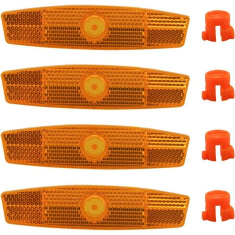 4 pièces catadioptre,catadioptre Velo,réflecteurs de pédale Orange vélo,catadioptre Velo Roue, améliorent la sécurité routière, s'adaptent à la Plupart des vélos,11.53cm