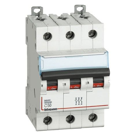 Interruttore Magnetotermico 3P Curva C50A 6Ka Btdin 60 (Bticino Cod. Fn83C50)