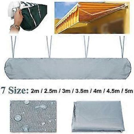 Housse imperméable pour store de terrasse télescopique SZTXJ, protection anti-poussière, grise, 2 m (1/5)
