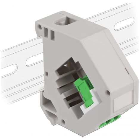 Delock Adaptador de carril DIN con Keystone LC Duplex hembra a LC Duplex hembra color verde