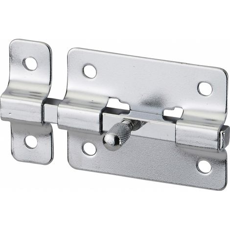 Targette pour meuble, 75mm, acier chromé, pêne plat - SP (1/2)