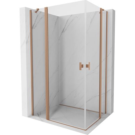 Mexen Mist Duo Duschkabine Schwenktür 110 x 85 cm, transparent, gebürstetes Kupfer - 8A4-110-085-65-00 (1/5)