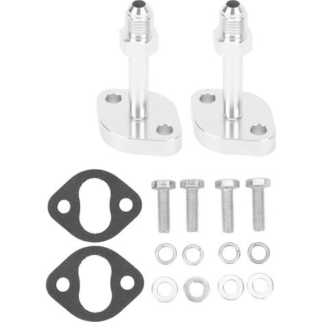Kit de 2 brides de restriction d'alimentation d'huile turbo avec boulons M6 et adaptateur de bride de retour d'huile pour turbo CT12, CT20 et CT26. Retour d'eau (1/5)