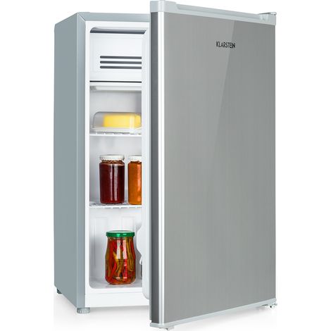 Klarstein – Mini réfrigérateur 75L silencieux – Compresseur pour température homogène – Charnière réversible – Compartiment congélateur 4L – Pour bureau et camping