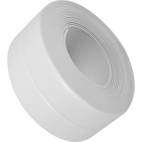 Selbstklebende Badewannen- und Wanddichtungsleiste, Waschbeckenrandleiste, Küche (2 Weiß 38 mm x 3,2 m) (1/5)