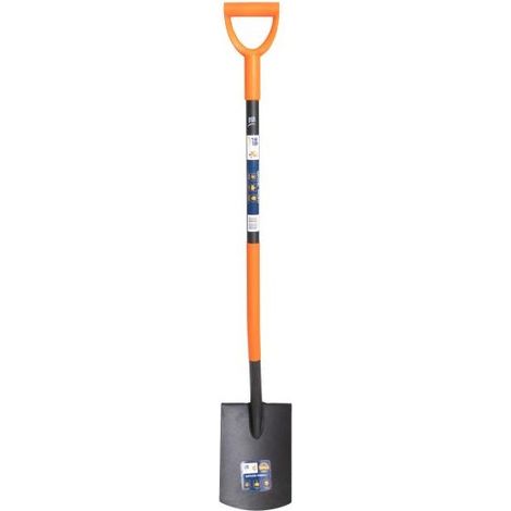 Pala recta de acero para cavar en suelos duros, reforzada, 130 cm