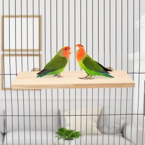 Plateforme Escalade Bois Oiseau Hamster - 2 Pièces, Rectangle Repos Pet Animal, Accessoire Cage Aucuneary (1/5)